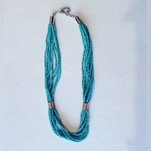 Beaded 14" Turquoise Necklace